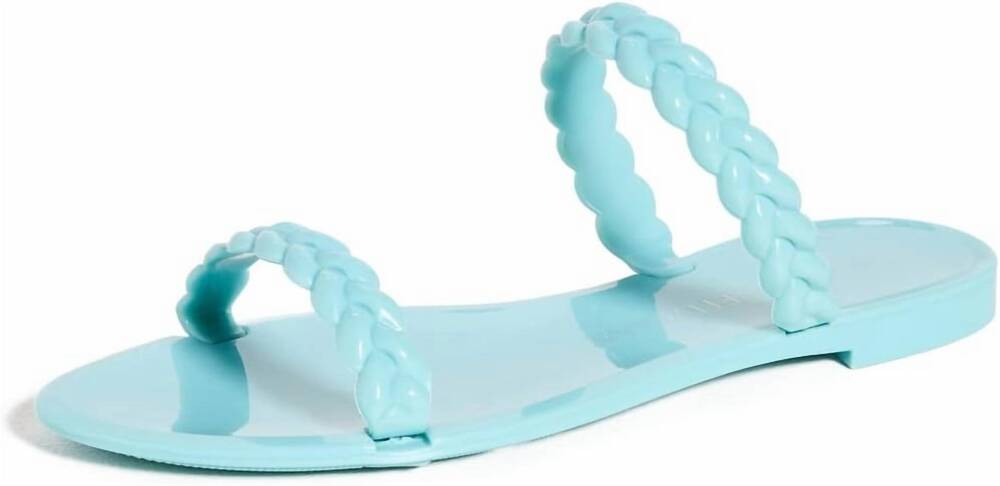 NEW STUART WEITZMAN women's braided sawyer jelly sandal in turquoise